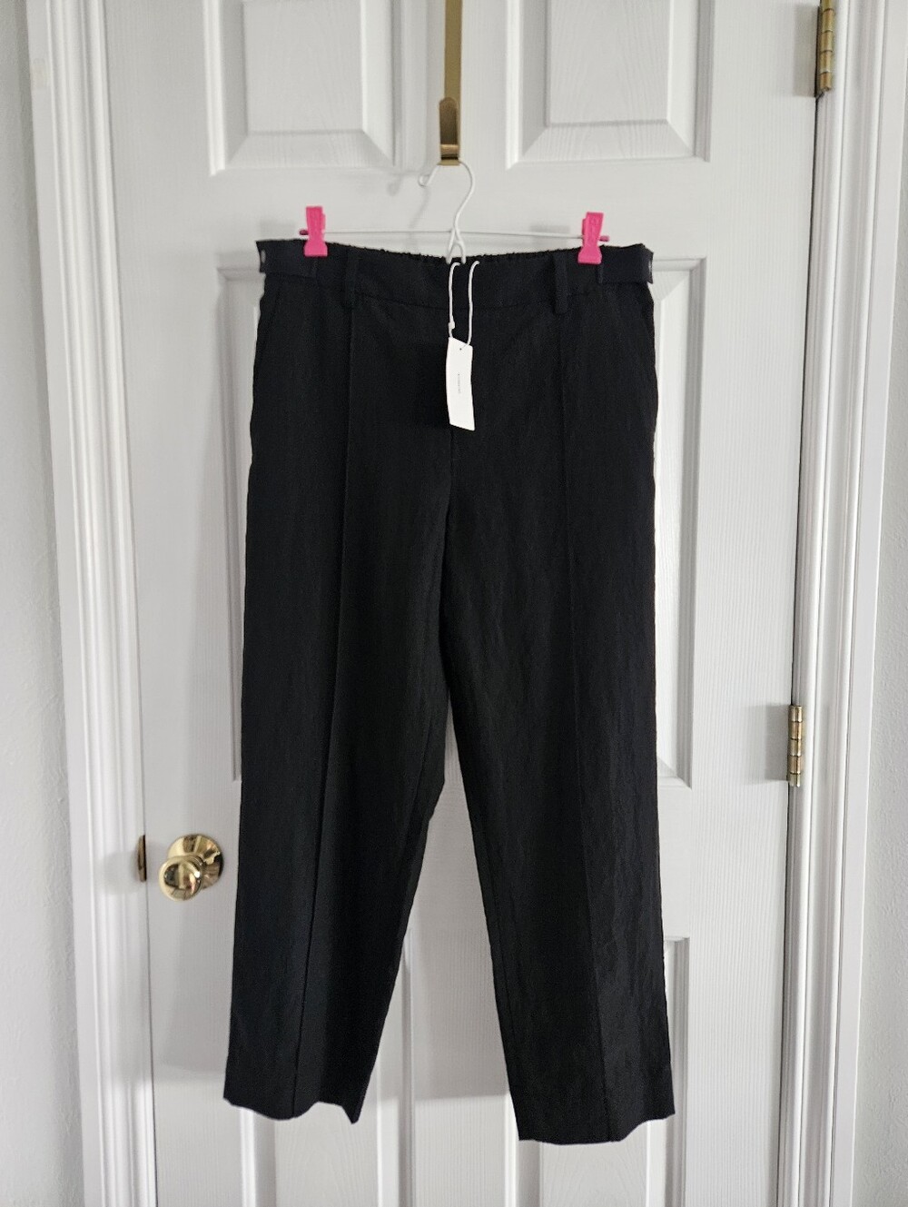 NWT Vince Utility Tab Detail Pull On Pants/Trousers- Black